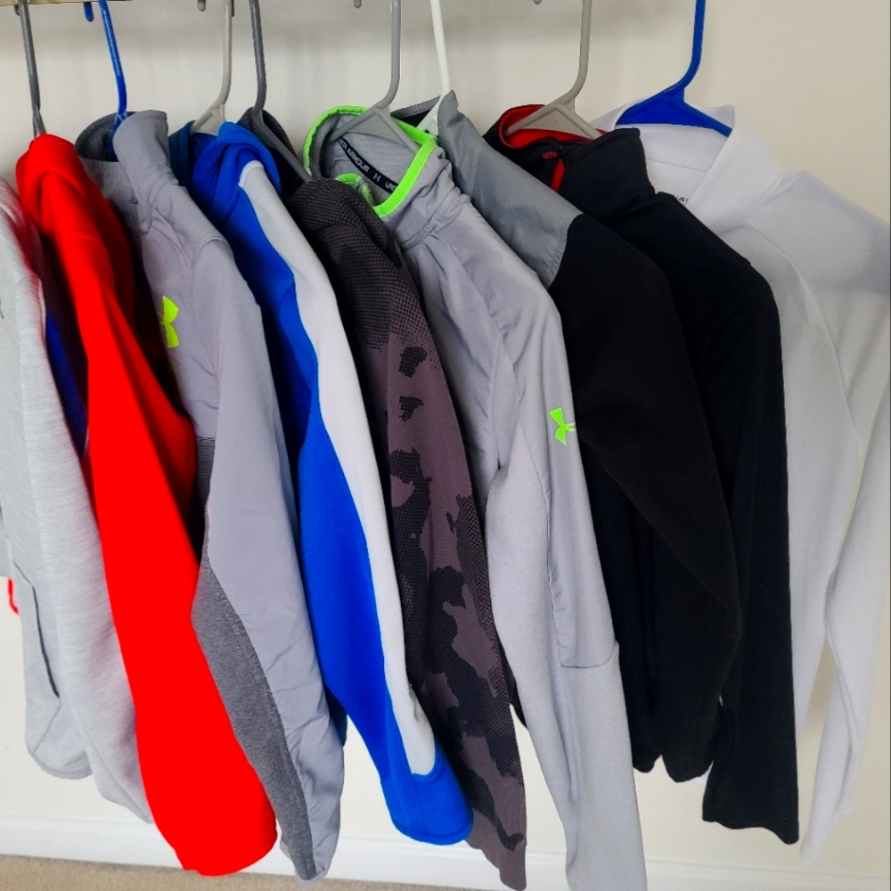 Under Armour lot of 9 jackets, hoodies